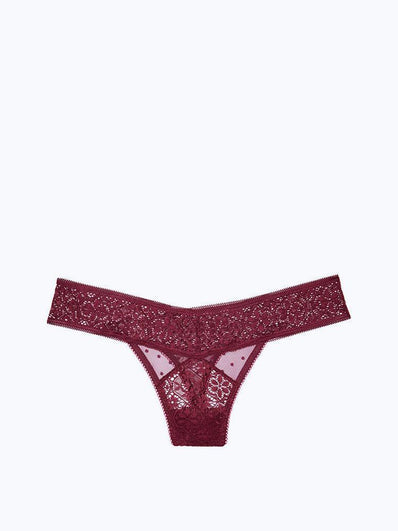 Dot Mesh Thong Panty